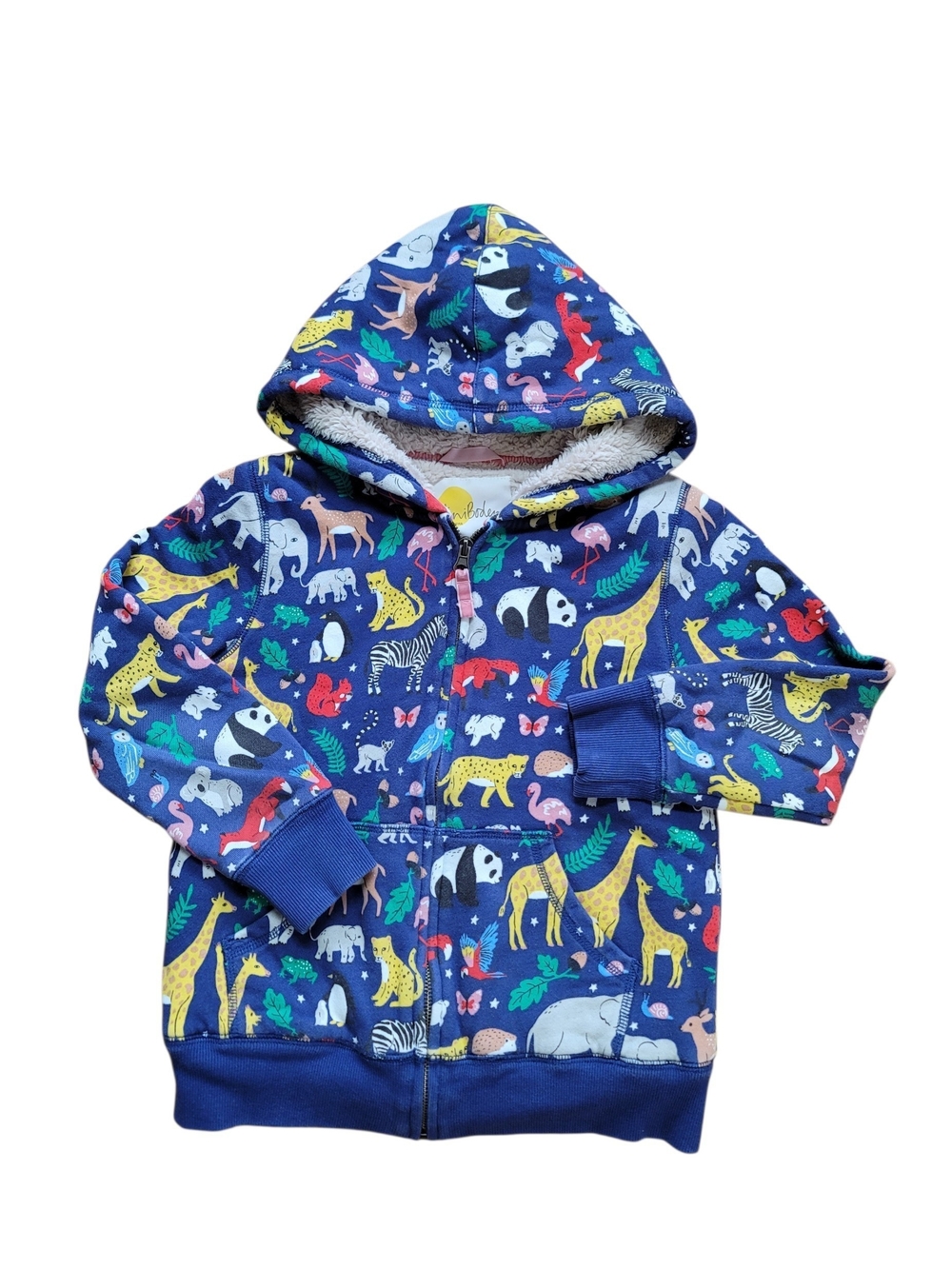 Mini Boden Animal Hooded Zip-Up Sweatshirt 8-9y